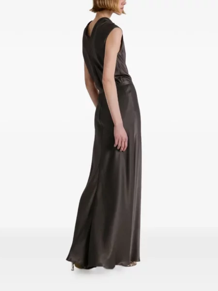 Top Alberta Ferretti din satin maro