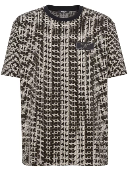Tricou Balmain din jacard negru