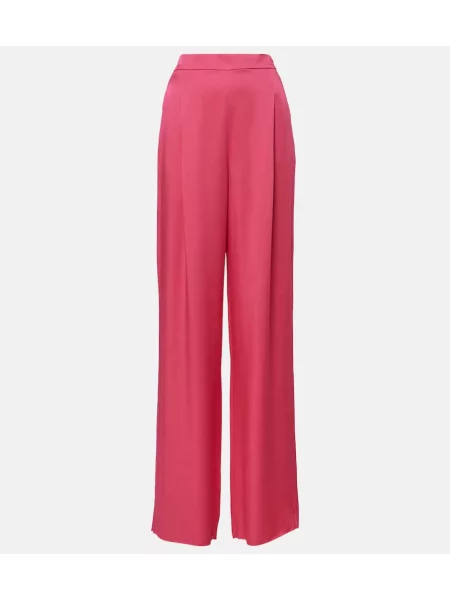 Pantaloni Max Mara din satin roz
