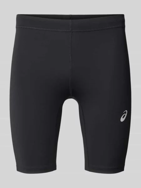 Spodenki kolarki o kroju slim fit z nadruk z logo model Core' Asics Tiger czarne