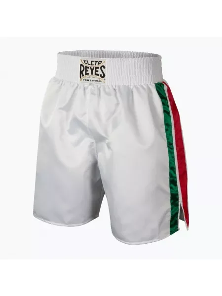 Pantaloni scurți de box pentru bărbați Cleto Reyes Satin Boxing alb/verde/roșu alb