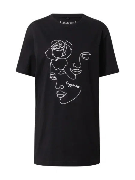 Merchcode Tricou One Line Rose / alb negru