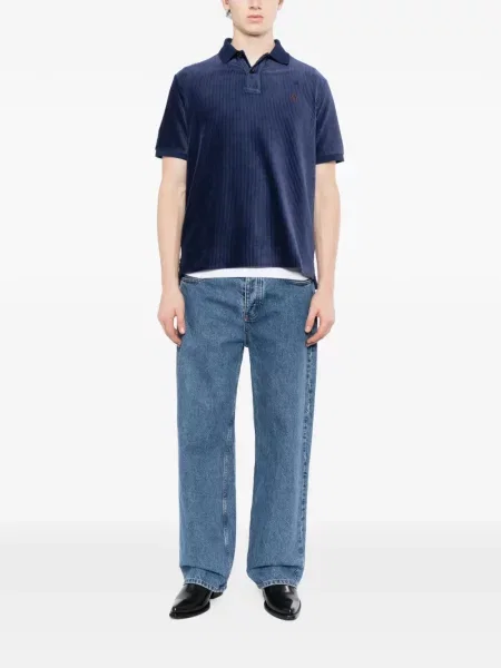 Ριγέ πουκάμισο Polo Ralph Lauren με κέντημα κλασικό μπλε
