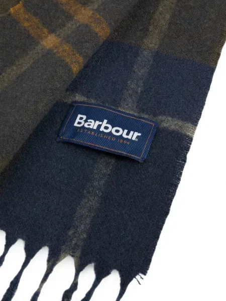 Кариран шал Barbour с ресни зелено