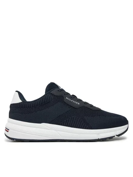 Pletené lehký kotníkové boty Tommy Hilfiger bílé