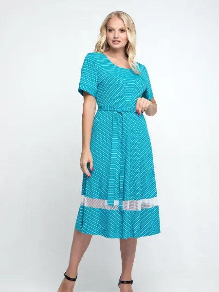Сукня міді All Posa текстиль бірюзовий