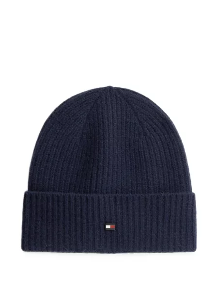 Căciulă Tommy Hilfiger tricotate cu autograf albastru