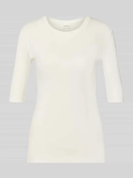T-shirt z okrągłym dekoltem i rękawem o dł. Closed biała