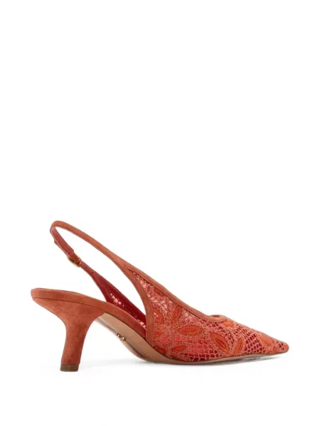 Pantofi cu toc Sam Edelman plasă slingback roșu