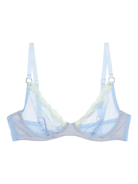 Прозрачен сутиен Fleur Du Mal от тюл синьо