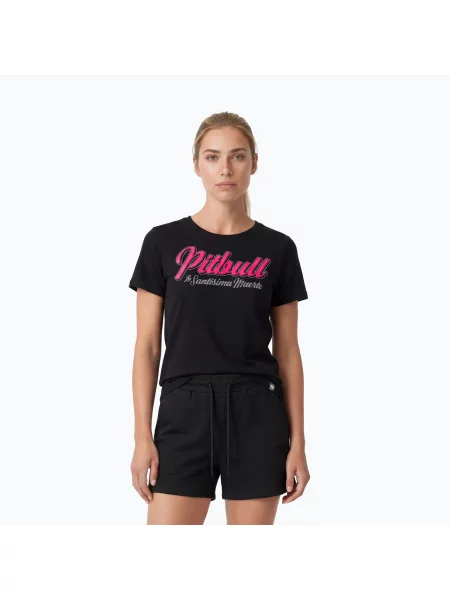 Tricou pentru femei Pitbull Santa Muerte black/pink negru