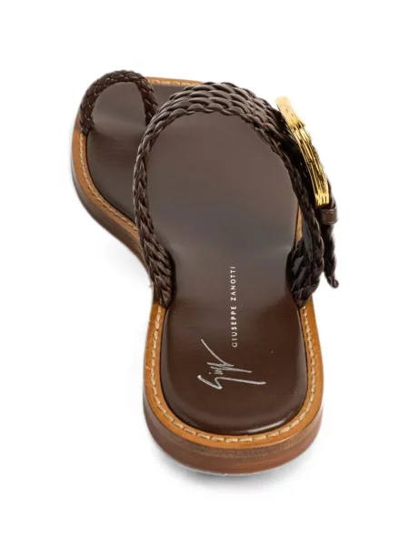 Sandale Giuseppe Zanotti fără toc cu bretele maro