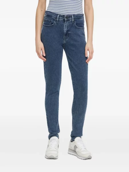 Ретро слаб дънки skinny fit Levi's® с разкъсвания синьо