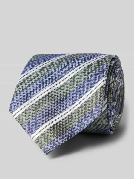 Krawat z mieszanki jedwabiu i lnu ze wzorem na całej powierzchni 8 cm Joop! Collection