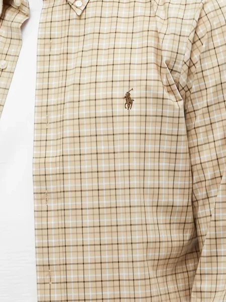 Mănuși Polo Ralph Lauren cu broderie tricotate în carouri albastru