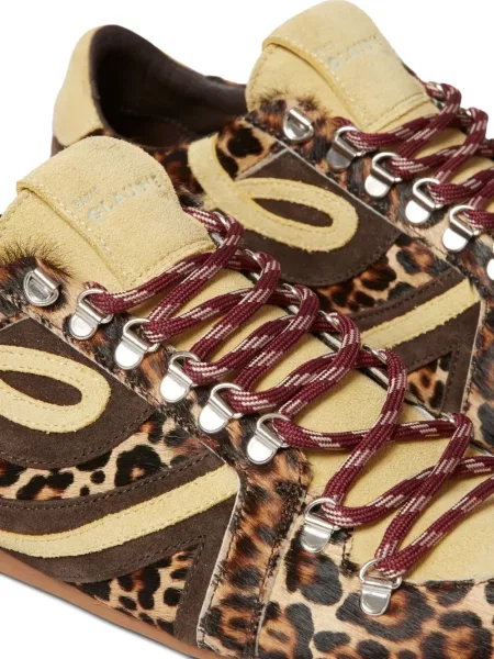 Top Claudie Pierlot s printom s leopard uzorkom s čipkom smeđa