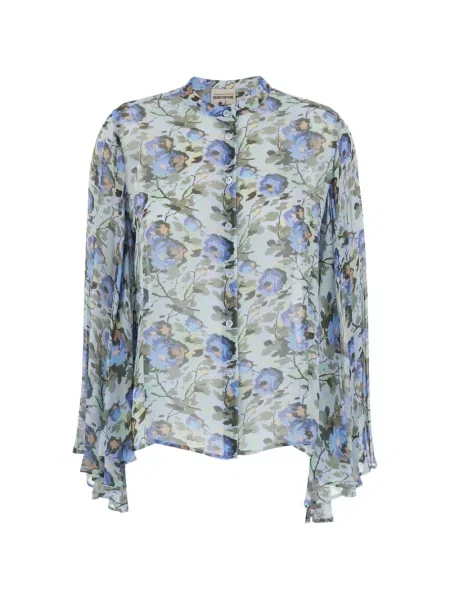 Koszula Semicouture w kwiatki zielona