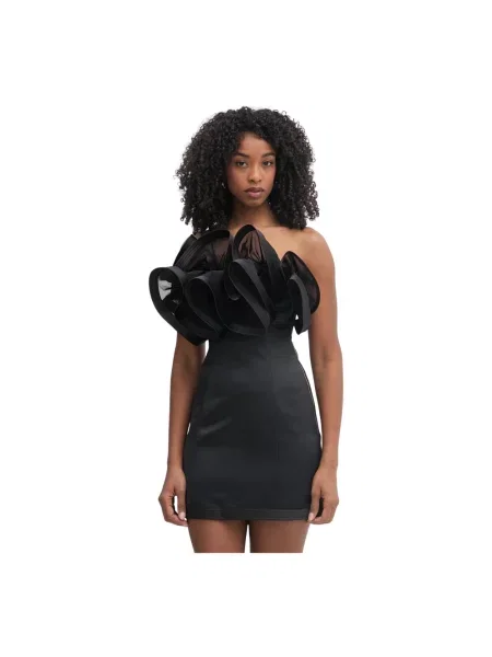 Sukienka mini Elisabetta Franchi z falbankami czarna