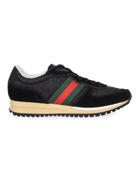 Sneakersy Gucci zamszowe z nadrukiem czarne