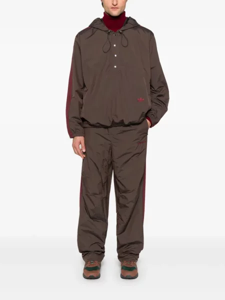 Hanorac din fleece Adidas cu glugă roșu