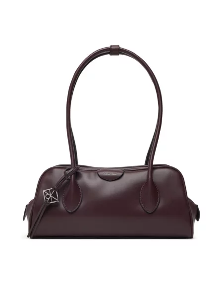 Calvin Klein Torebka Emblem Trio Shoulder Bag Bordowy
