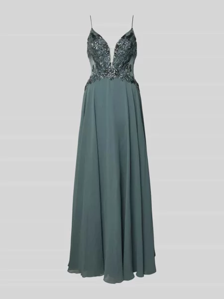 Sukienka wieczorowa z dekoltem w kształcie serca Laona błękitna