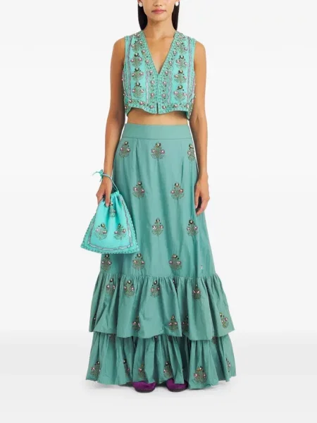 Fusta maxi Antik Batik albastru