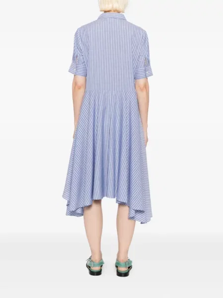 Rochie Marni cu broderie cu dungi albastru