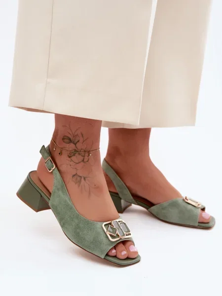 Sandale D&a din piele elegante verde