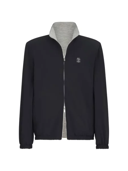 Reversibil geacă Brunello Cucinelli cu autograf albastru