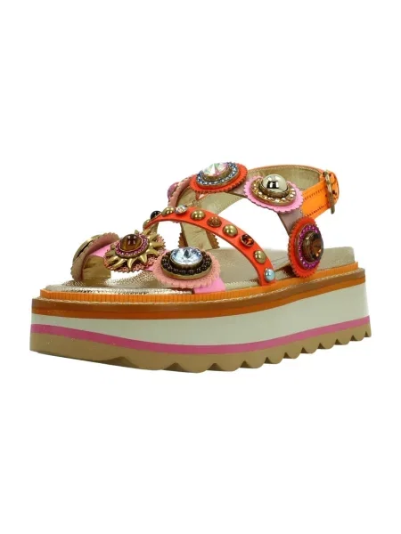 Kurt Geiger London sandale cu platformă pentru femei din piele Octavia Sling Flatform portocaliu