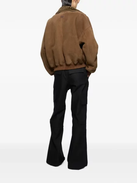 Geacă bomber Acne Studios din piele de oaie maro