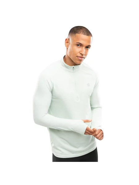 Bluza do biegania z suwakiem pod szyją Fitness Siroko Intuit Green zielona