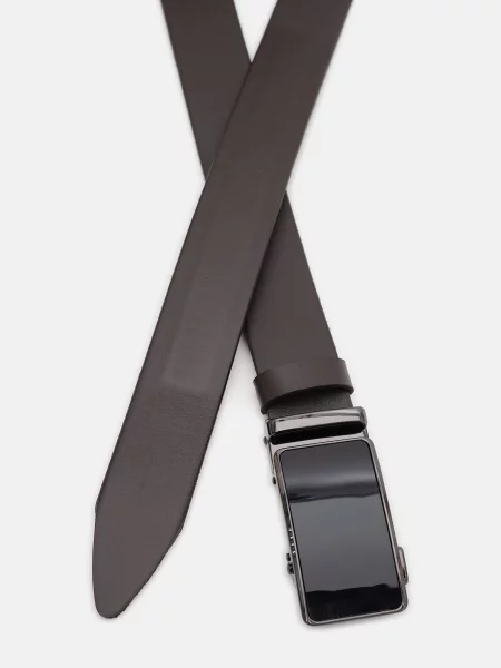 Кожаный ремень Borsa Leather с ремешками коричневый