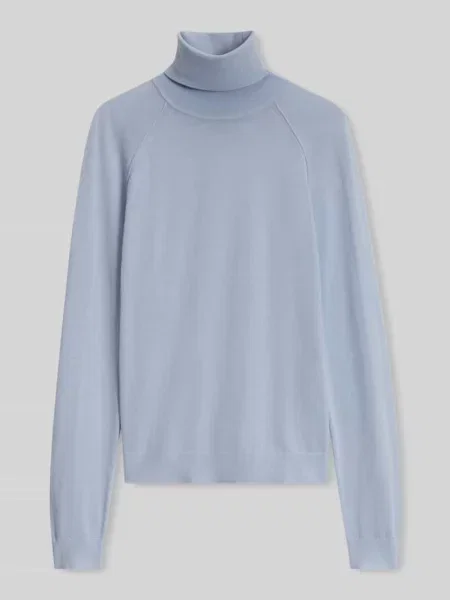 Sweter z golfem Boss niebieski