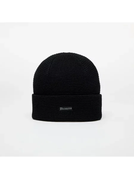 PLEASURES Old E Waffle Beanie Black Universal negru