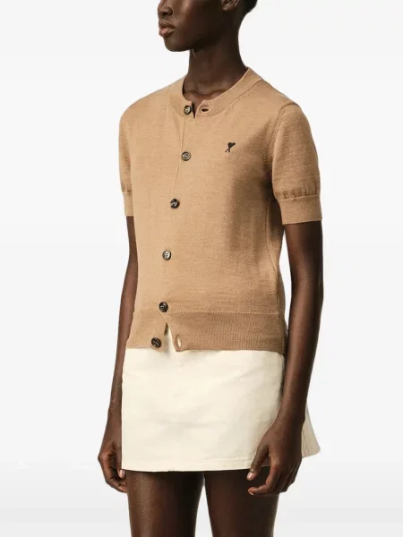 Scurt cardigan Ami Paris de lână