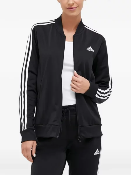 Ριγέ τρέξιμο σετ φόρμας Adidas με σχέδιο γκρι