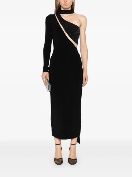 Rochie maxi Nissa de cristal de costum negru