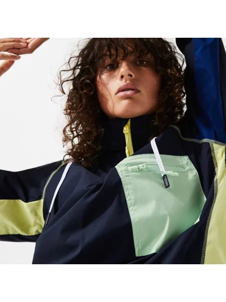 Lacoste Sweter Z Kolorowymi Akcentami granatowy