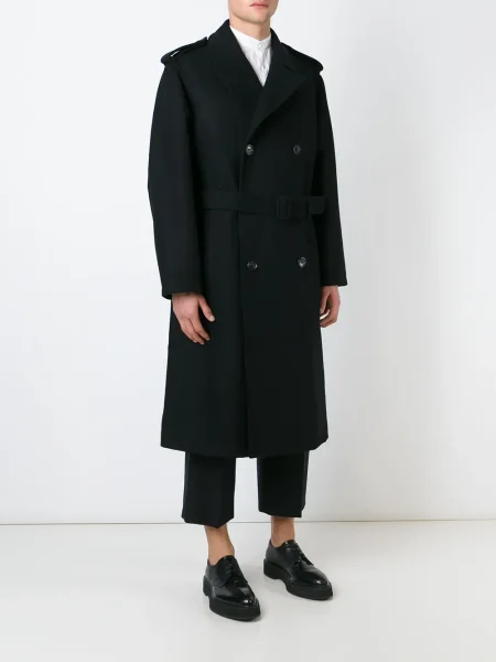 Trenčkot Yohji Yamamoto Pre-owned černý
