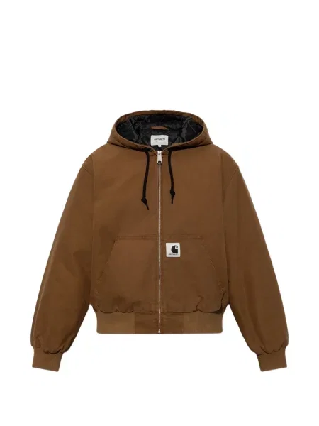Geacă Carhartt Wip cu autograf cu cordon maro