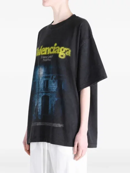 Tricou Balenciaga cu imagine negru