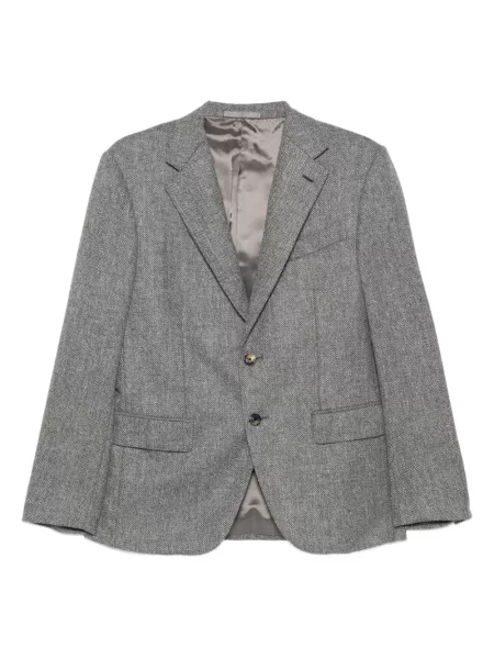 Sacou Caruso cu model herringbone gri