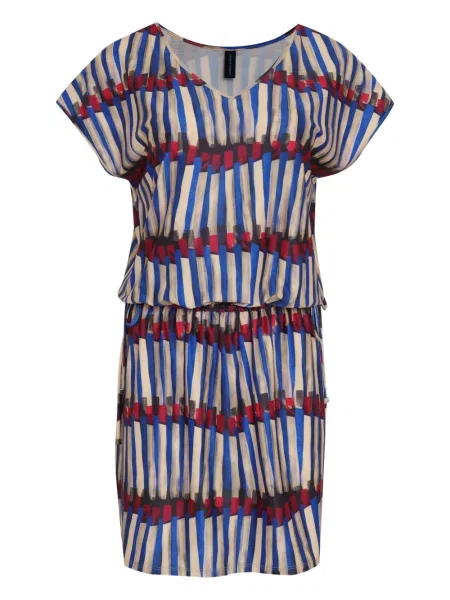 Mała sukienka mini Lygia & Nanny w paski garniturowa niebieska