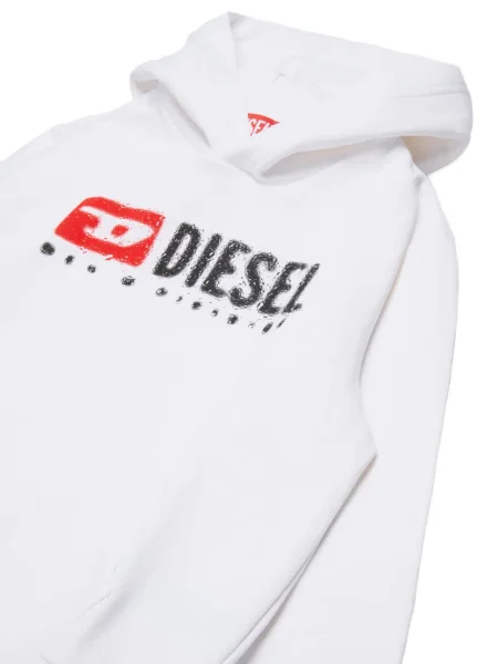 Bluza z kapturem dziecięca Diesel biała