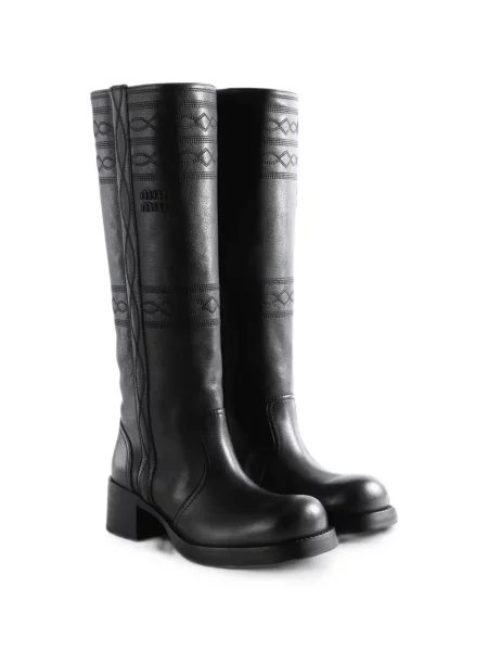 Botine Miu Miu din piele gri