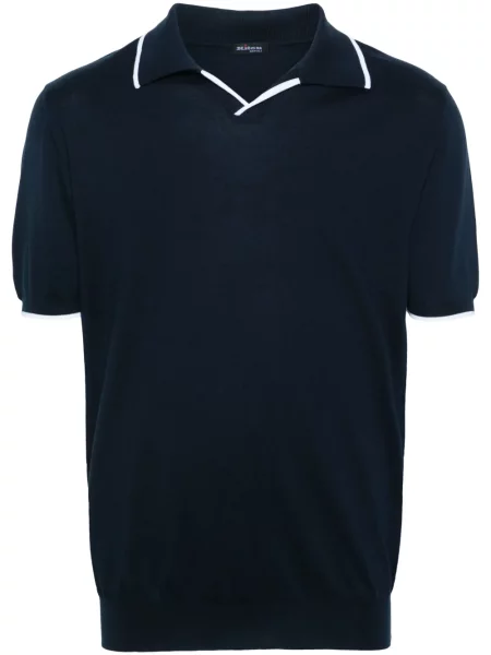 Tricou polo Kiton tricotate albastru