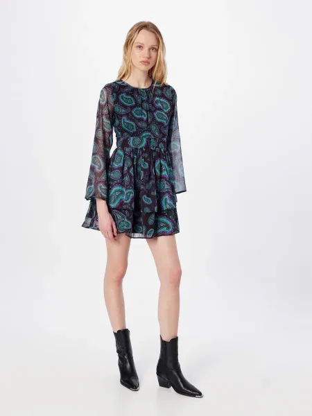 Warehouse Rochie verde jad / mov deschis / negru alb