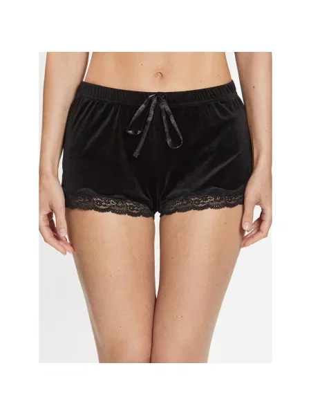 Hunkemöller Kratke hlače pižama Scallop Feminine Fit črna